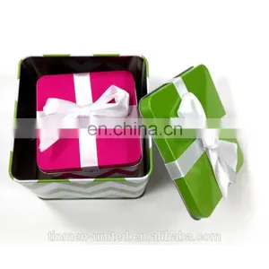 New Design Christmas Gift Square Cookies Tin Box thumbnail-5