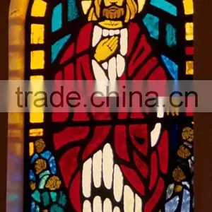 Stained Church Figures Window Glass for Interior or Exterior Decoration thumbnail-1