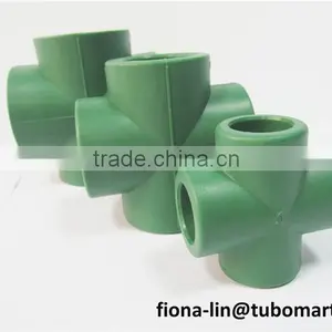 Ppr Cross Pipe Fittings of China Yanshan Material With Various Colors thumbnail-1