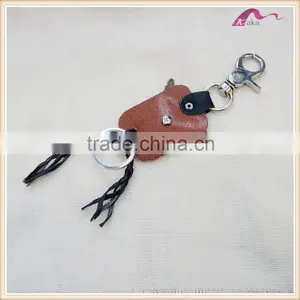 Custom Shaped Metal Leather Eagle Badge Keychains thumbnail-2