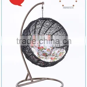 Modern UV Resistant and Waterproof Outdoor Furniture and Wood Material PE Rattan Swing Chair PRC14845 thumbnail-1