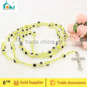 Hot Sale Religious Catholic Alloy Plastic Rosary Bead Necklace thumbnail-1