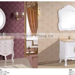 High Glossy Bathroom Cabinet With Elgant Basin and Mirror thumbnail-5