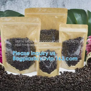 Kraft Paper Side Gusset Bag Open Top Heat Sealing For Snack Cookie Tea Take Out, Doypack Matte Mylar Packaging Bag Black Plastic Aluminum Foil Smell Proof Mylar Coffee Zipper Lock Bags thumbnail-4