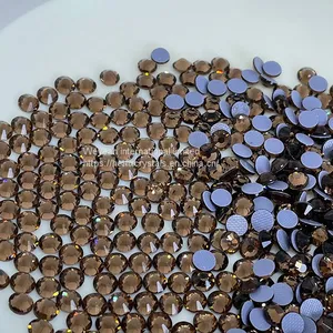 Hotfix Flat Back Glass Crystal Rhinestones Smoked Topaz Ss4-ss30 thumbnail-1