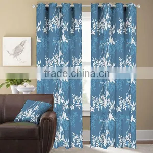 100%polyester Printed Window Curtain With 8 Rings or Grommets or Eyelets thumbnail-1