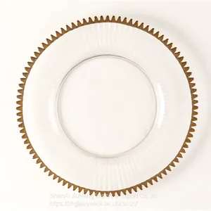 Pretty Design Round Under Clear Glass Beaded Charger Plate With Promotional Price thumbnail-3