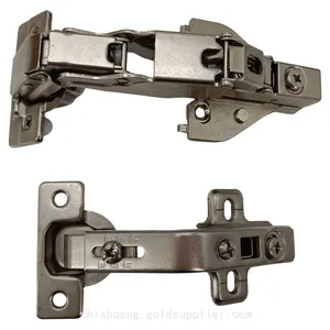 Furniture Kitchen Hardware Steel 3D Adjustable Two Way 165+135 Degree Clip on Soft Close Concealed Cabinet Cupboard Hinge thumbnail-1
