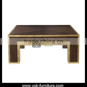 CT-154 Luxurious Gloden Edge Wood Centre Table thumbnail-1