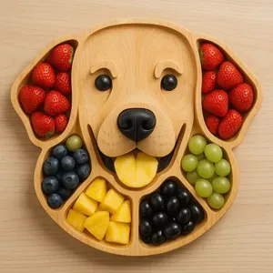 Dog Theme Delicatessen Platter Wooden Craft Puppy Tray thumbnail-1