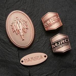 Quality Customized Metal Logo With Smooth Surface Treatment and 3D Artwork for Cloth, Jewelry, Glass Bottles Etc. thumbnail-4