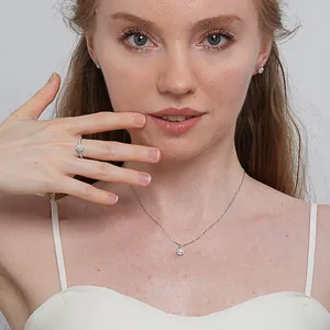 Shining Star Jewelry Women's Luxury Cubic Zirconia Halo Round Bridal Jewelry Set thumbnail-2