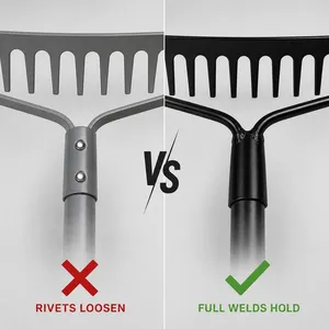 Landscaping Rake 14 Tine Bow Design For Flower Bed Garden Soil Raking Compost Spreading Lawn Edge Maintenance Toolnd thumbnail-3