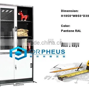 Knocked Down 4 Sliding Door File Cabinet 4 Horizontal Shelves Inside Disassembled Filing Cabinet thumbnail-3