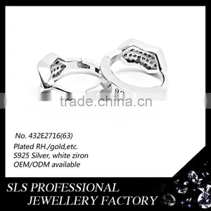 2015 Fashion Design Guangzhou Wholesale 925 Sterling Silver Huggie Earrings for Women thumbnail-3