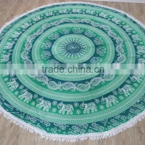 Round Beach Towel Wholesale Boho Beach Throw With Fringes thumbnail-5