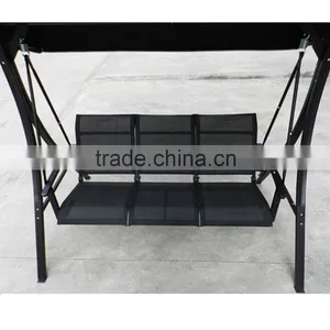 Luxury Leisure Wrought Iron Indoor Swing Chair With Stand 3 Seat Chair Swing thumbnail-4
