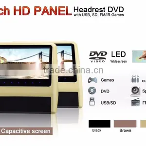 9"Headrest DVD With USB Port ,SD Slot,Wireless Games,without Pillow,auto Monitor thumbnail-4