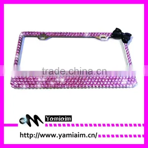 Lovely Girls License Plate Frame Rhinestone License Plate Bling Real Crystal Rhinestone License Plate Frame thumbnail-1