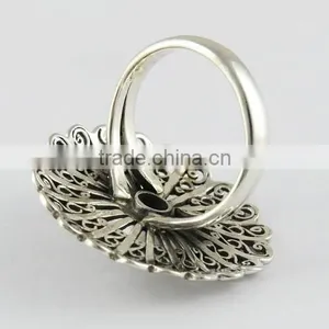Deluxe Rainbow Moon Stone Ring, Gemstone Silver Jewelry, Handmade Silver Jewelry thumbnail-5