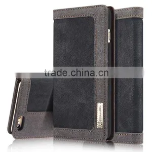 Caseme 006 Waterproof Wallet Jean Cloth Case for Iphone 6s/6 Flip Holder Case With Inner Card Slot for Iphone 6s/6 thumbnail-4
