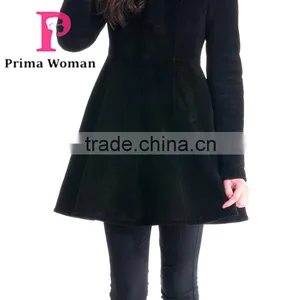 2015 Winter Women Medium Length Slim Fit Coat With Blue Fox Hat Wish Skirt Overcoat thumbnail-5