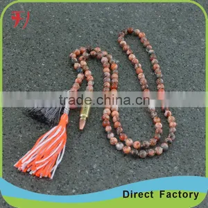 Fashion Natural Stone Crystal Color Tassel Necklace thumbnail-1