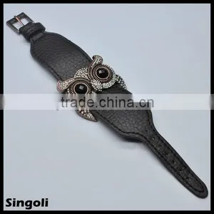 Owl Leather Bracelet Fashion Jewelry Product Classic Leather Bracelet thumbnail-1