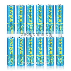 RENEW Brand NiMH AA 2800mAh Ready-To-Use AA Rechargeable Batteries 12 Pack thumbnail-1