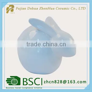 Mini White Glazed Ceramic Easter Rabbit Figurine thumbnail-1