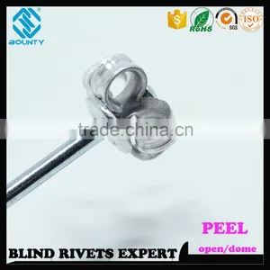HOT SELLING OPEN END MANUFACTURER DOME HEAD ALUMINUM POP PEEL TYPE RIVETS thumbnail-2