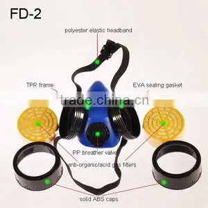 2016 Hot Sell Double Filter Half Gas Mask Similar as 3M Gas Mask Double Filter Military Chemical Half Face Filter Gas Mask thumbnail-3