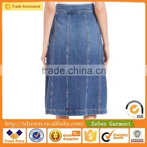 Women Denim Stretch Skirts Ladies Washed Sexy Skirts Blue Cotton Wholesale Summer Skirts Design For Lady thumbnail-2