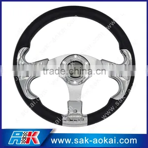 13 Inch Full Chrome Steering Wheel Mahogany Steering Wheel thumbnail-1