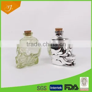 New Products China Made Vodka Bottle,Unique Glass Bottle And Cups With Skull Shape Wine Bottle thumbnail-5
