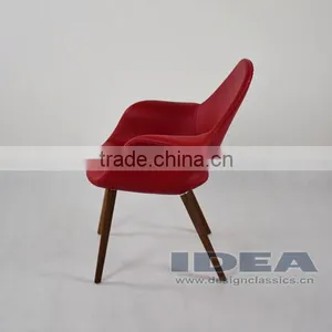 Replica Eero Saarinen Organic Chair - Red Genuine Leather thumbnail-4