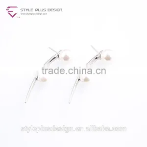 E77997K01 Pearl Stainless Steel Single Stone No Hole Earring Designs From Pearl Updated Collection thumbnail-3