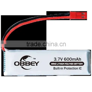 Wholesale 600 Mah Lithium Polymer Battery 3.7v for RC Hobby thumbnail-3