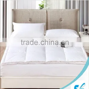 Double Layers Goose Duck Feather Down Fill Mattress Pad Bed Topper thumbnail-1
