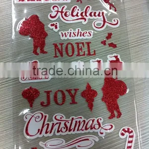 M-P005 Merry Christmas Glitter Pvc Sticker,removable Sticker Paper,pvc Sticker Paper thumbnail-3