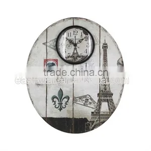Luxury Quality Custom Fit Antique Mdf Modern Design Wall Clock thumbnail-2