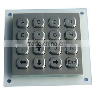 16 Keys IP 65 Vandal Proof Long Stroke Metal Numeric Keypad thumbnail-1