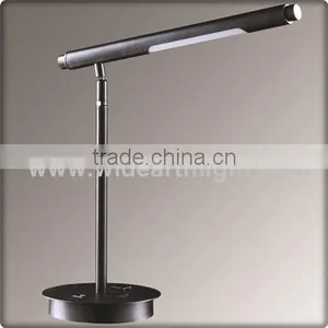 UL Listed Hotel Painted Black Adjustable Metal Desk Lamp With Outlet And On/Off Switch T20348 thumbnail-1