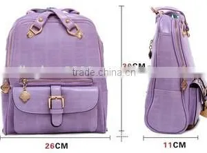 Korean Design Backpack Macarons Color Backpack Leather School Backpack thumbnail-3