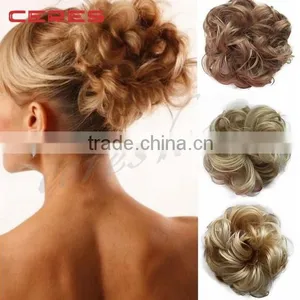 Synthetic Clip on Messy Hair Bun Extension Chignon Hair Piece Wig thumbnail-1