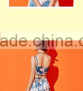 Fashion Women Summer Teen Girls Casual Going Out Printed Sexy Tank Top Pants Beach Shorts Suit for Lady thumbnail-3
