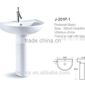 Simple Design Ceramic Pedestal Wash Sink thumbnail-1