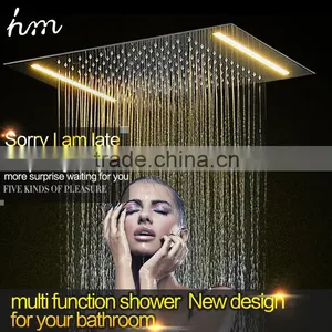 Led Shower Complete Set 3 Way in Wall Thermostatic Shower Faucet With 360*500mm Electric Shower + 6 Pcs Massage Body Jets thumbnail-5