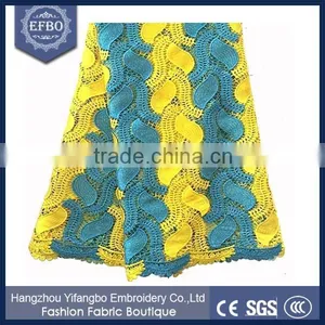 2016 Durable Lace Fabric Market In Dubai / Spring Dress Multi Color Guipure Lace Fabric For Parties thumbnail-3