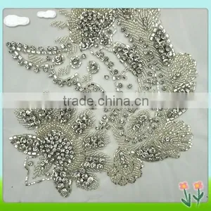 2015 Newest Sew on Tulle Flower Applique With Rhinestone thumbnail-4